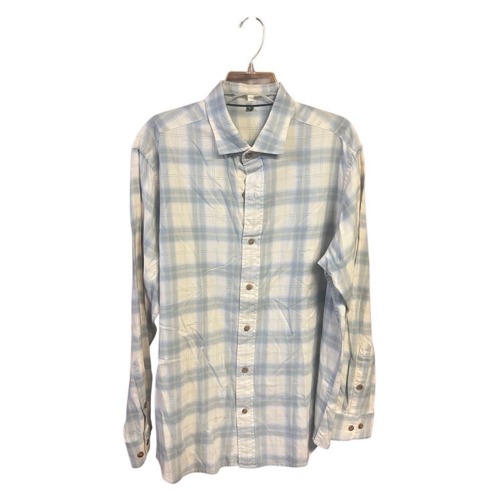 No Brand Mens Plaid Linen/Cotton  Blend  Shirt Sz L NWOT